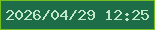 文字の大きさ：1、枠の色：74c021、背景の色：1d6d48、文字の色：c2e7c9 無料ブログパーツのブログ時計
