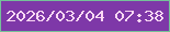 文字の大きさ：3、枠の色：74c199、背景の色：7e38a8、文字の色：fcd8f3 無料ブログパーツのブログ時計