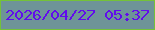 文字の大きさ：3、枠の色：74c239、背景の色：6e9498、文字の色：610cec 無料ブログパーツのブログ時計