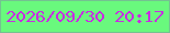 文字の大きさ：4、枠の色：74c291、背景の色：69f97d、文字の色：c82de2 無料ブログパーツのブログ時計