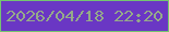 文字の大きさ：4、枠の色：74c570、背景の色：6a37c4、文字の色：95aa89 無料ブログパーツのブログ時計