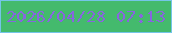 文字の大きさ：5、枠の色：74c5e8、背景の色：44ba6d、文字の色：8865e0 無料ブログパーツのブログ時計