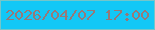 文字の大きさ：2、枠の色：74c6ca、背景の色：13c8f6、文字の色：967978 無料ブログパーツのブログ時計