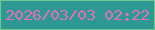 文字の大きさ：4、枠の色：74c794、背景の色：2e9992、文字の色：e66ec1 無料ブログパーツのブログ時計