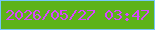 文字の大きさ：5、枠の色：74c8f9、背景の色：5db319、文字の色：d746fe 無料ブログパーツのブログ時計