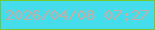 文字の大きさ：4、枠の色：74c92d、背景の色：45dcec、文字の色：c7aea5 無料ブログパーツのブログ時計