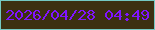 文字の大きさ：5、枠の色：74c9c4、背景の色：3c3012、文字の色：8014ff 無料ブログパーツのブログ時計