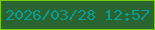 文字の大きさ：5、枠の色：74cb10、背景の色：2a6430、文字の色：059e97 無料ブログパーツのブログ時計