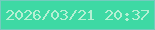 文字の大きさ：3、枠の色：74cbbe、背景の色：3ed9a4、文字の色：b4f0d3 無料ブログパーツのブログ時計