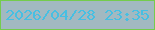 文字の大きさ：5、枠の色：74cc4d、背景の色：a2b9c1、文字の色：47bfe2 無料ブログパーツのブログ時計