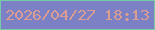 文字の大きさ：4、枠の色：74cca5、背景の色：7c81c5、文字の色：da9d91 無料ブログパーツのブログ時計