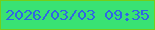文字の大きさ：4、枠の色：74ce1a、背景の色：39e274、文字の色：3066e3 無料ブログパーツのブログ時計