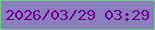 文字の大きさ：5、枠の色：74ce81、背景の色：897fbf、文字の色：730292 無料ブログパーツのブログ時計