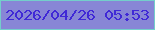 文字の大きさ：2、枠の色：74cecb、背景の色：8886d6、文字の色：4029d6 無料ブログパーツのブログ時計