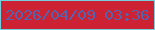 文字の大きさ：1、枠の色：74d0dd、背景の色：cd2134、文字の色：5364ad 無料ブログパーツのブログ時計