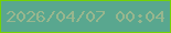 文字の大きさ：4、枠の色：74d205、背景の色：59a78f、文字の色：98b68e 無料ブログパーツのブログ時計