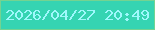 文字の大きさ：2、枠の色：74d391、背景の色：35d4b2、文字の色：9ef8fc 無料ブログパーツのブログ時計