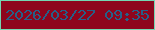 文字の大きさ：2、枠の色：74d6b2、背景の色：8e051d、文字の色：256088 無料ブログパーツのブログ時計