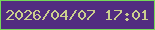 文字の大きさ：3、枠の色：74d959、背景の色：522c80、文字の色：cbce8e 無料ブログパーツのブログ時計
