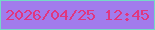 文字の大きさ：5、枠の色：74d9c7、背景の色：a27bec、文字の色：e03680 無料ブログパーツのブログ時計
