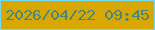 文字の大きさ：5、枠の色：74d9f3、背景の色：d8a701、文字の色：448980 無料ブログパーツのブログ時計