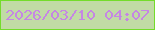 文字の大きさ：5、枠の色：74dc2b、背景の色：c1dba5、文字の色：c586e4 無料ブログパーツのブログ時計