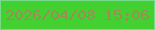 文字の大きさ：1、枠の色：74dc88、背景の色：42d130、文字の色：9c8d57 無料ブログパーツのブログ時計