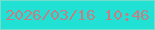 文字の大きさ：1、枠の色：74ddcb、背景の色：20e1d3、文字の色：c37e86 無料ブログパーツのブログ時計