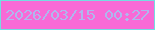 文字の大きさ：5、枠の色：74dde1、背景の色：f86ad6、文字の色：afb7ee 無料ブログパーツのブログ時計