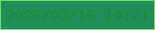 文字の大きさ：2、枠の色：74de63、背景の色：218d5b、文字の色：148e31 無料ブログパーツのブログ時計