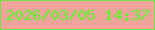 文字の大きさ：5、枠の色：74e144、背景の色：f0a49b、文字の色：5bff28 無料ブログパーツのブログ時計