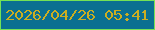文字の大きさ：5、枠の色：74e256、背景の色：0a7091、文字の色：cbae21 無料ブログパーツのブログ時計