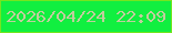 文字の大きさ：1、枠の色：74e520、背景の色：11ef40、文字の色：c1cd9d 無料ブログパーツのブログ時計