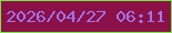 文字の大きさ：5、枠の色：74e63f、背景の色：8c1048、文字の色：a075eb 無料ブログパーツのブログ時計