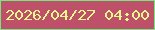 文字の大きさ：3、枠の色：74e87d、背景の色：be506a、文字の色：ebf88c 無料ブログパーツのブログ時計