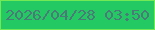 文字の大きさ：2、枠の色：74e956、背景の色：23c963、文字の色：4b7a78 無料ブログパーツのブログ時計