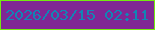 文字の大きさ：5、枠の色：74ea10、背景の色：802794、文字の色：1186b5 無料ブログパーツのブログ時計