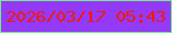 文字の大きさ：4、枠の色：74ec84、背景の色：933af8、文字の色：f31808 無料ブログパーツのブログ時計