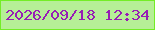 文字の大きさ：1、枠の色：74ed27、背景の色：b6ef97、文字の色：971db5 無料ブログパーツのブログ時計