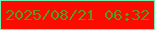 文字の大きさ：1、枠の色：74eeb0、背景の色：fb0b00、文字の色：589922 無料ブログパーツのブログ時計