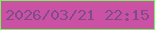 文字の大きさ：4、枠の色：74f558、背景の色：cb51a5、文字の色：7f4d86 無料ブログパーツのブログ時計