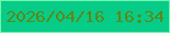 文字の大きさ：2、枠の色：74f5ae、背景の色：07cc88、文字の色：5b8818 無料ブログパーツのブログ時計