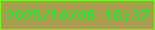 文字の大きさ：1、枠の色：74f624、背景の色：a99e4d、文字の色：0af62f 無料ブログパーツのブログ時計