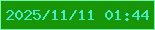 文字の大きさ：2、枠の色：74f6a8、背景の色：199608、文字の色：43efca 無料ブログパーツのブログ時計
