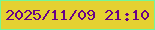 文字の大きさ：3、枠の色：74f797、背景の色：e5d131、文字の色：690187 無料ブログパーツのブログ時計