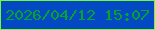 文字の大きさ：4、枠の色：74fb2d、背景の色：0349c4、文字の色：04a52c 無料ブログパーツのブログ時計