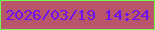 文字の大きさ：2、枠の色：74fb52、背景の色：b9556a、文字の色：6c11f5 無料ブログパーツのブログ時計