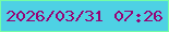文字の大きさ：1、枠の色：74fda6、背景の色：4ed1e4、文字の色：970275 無料ブログパーツのブログ時計