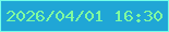 文字の大きさ：1、枠の色：74ffe8、背景の色：20a6d6、文字の色：80fca0 無料ブログパーツのブログ時計