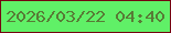 文字の大きさ：3、枠の色：750211、背景の色：60f067、文字の色：587b36 無料ブログパーツのブログ時計